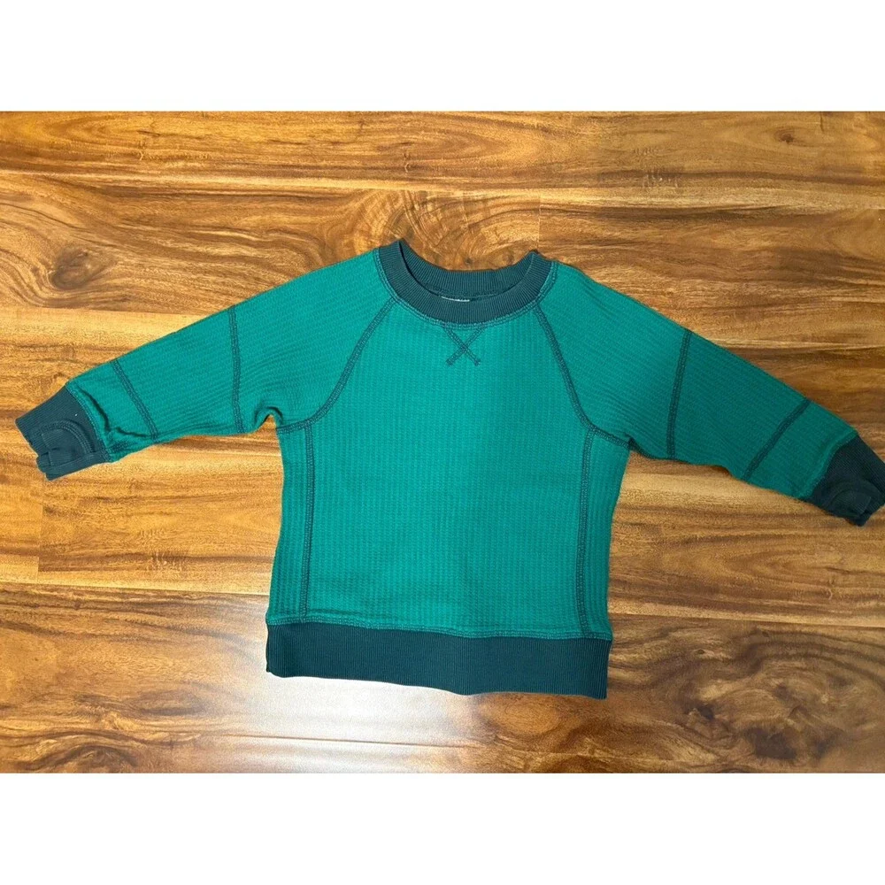 Hanna Andersson Waffle-Knit Shirt, Kelly Green, Size 3T